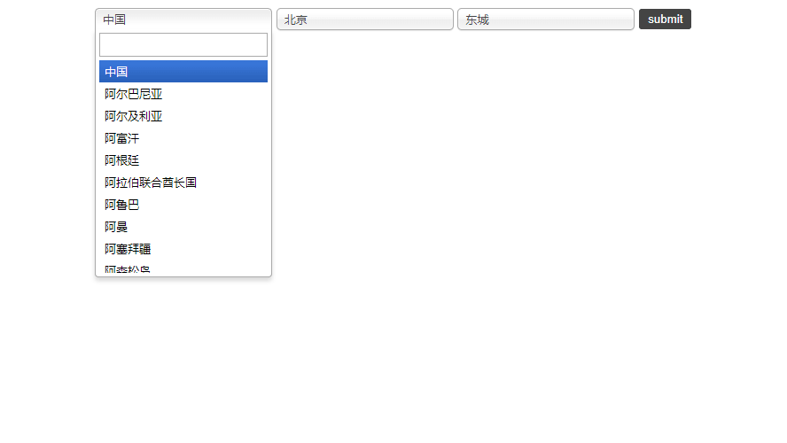 三級聯動菜單,世界三級聯動